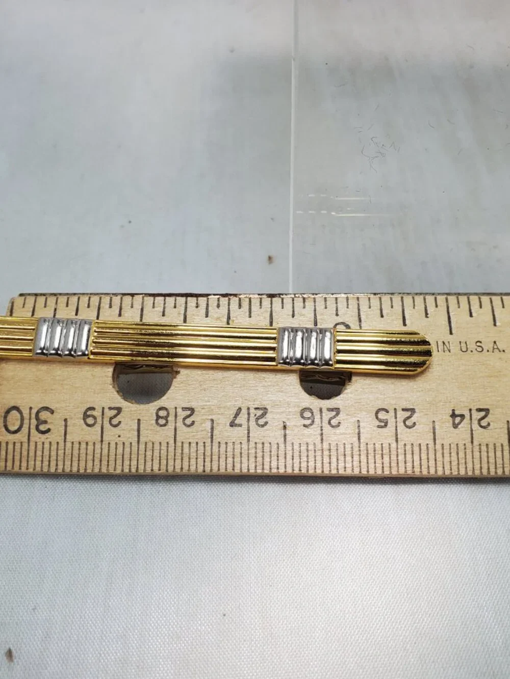 Vintage Gold Two-Tone 3-Piece Cuff Link and Tie Clip Set